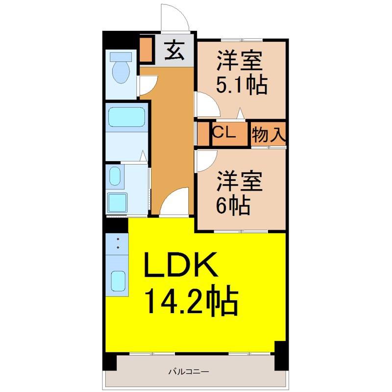 SERENOHARA(2LDK/1階)の間取り写真