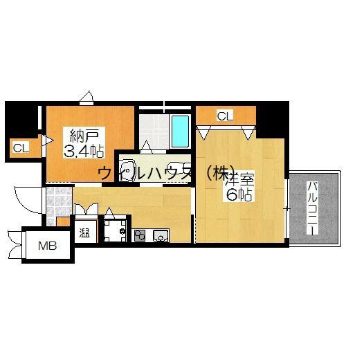ディアコート宿屋町(2K/5階)の間取り写真