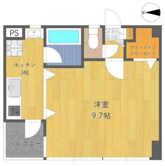 アーバンモリ5(1K/4階)の間取り写真