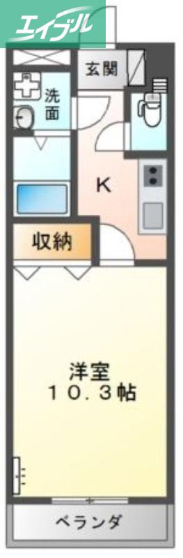 コンフォール21(1K/2階)の間取り写真