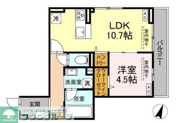 D PAINA ODORIBA(1LDK/3階)の間取り写真