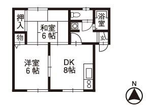 グリーンライフ240(2DK/1階)の間取り写真
