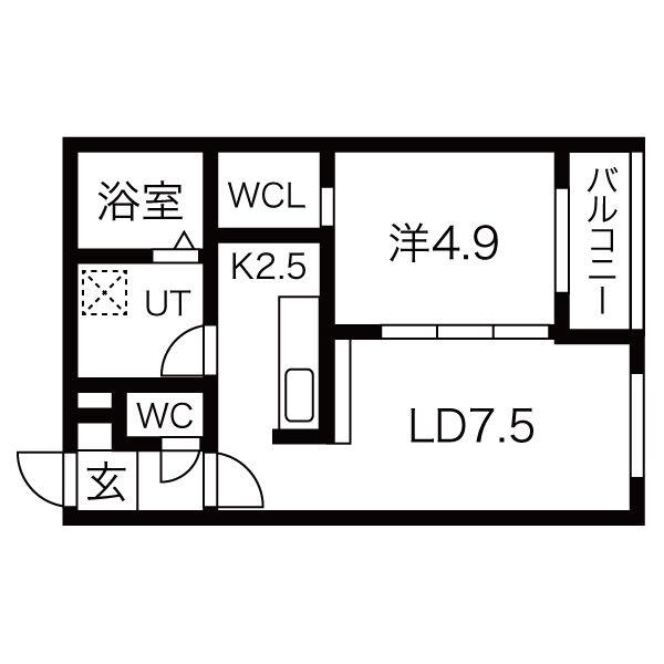 YS N10(1LDK/4階)の間取り写真