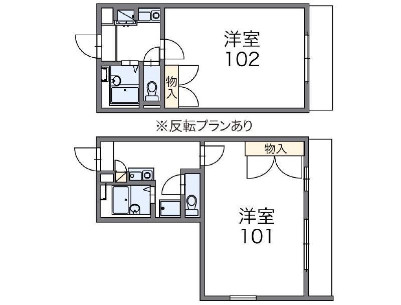 レオパレスナカス(1K/2階)の間取り写真
