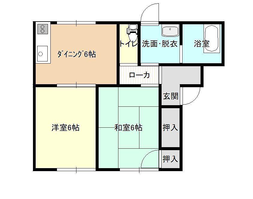 フレグランスマルイチ(2K/1階)の間取り写真