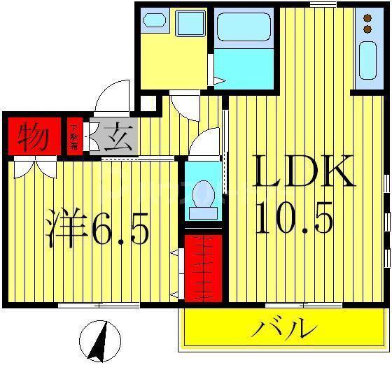 LIERRE(1LDK/1階)の間取り写真