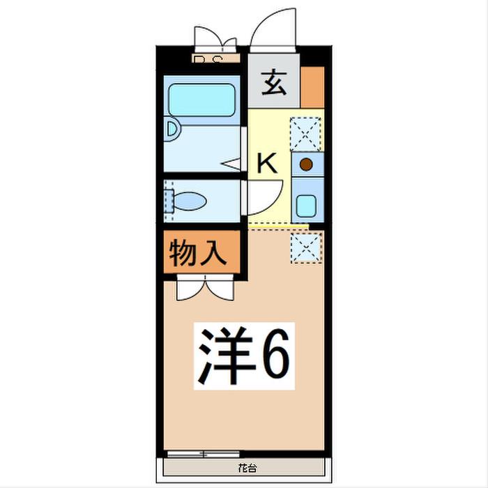プレジールパルコ(1K/2階)の間取り写真