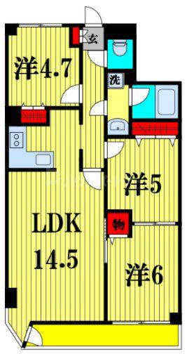 センチュリー馬橋(3LDK/4階)の間取り写真