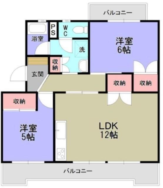 第1松本マンション(2LDK/1階)の間取り写真