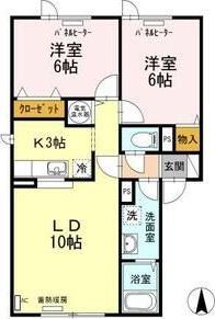 セジュールパレ(2LDK/2階)の間取り写真