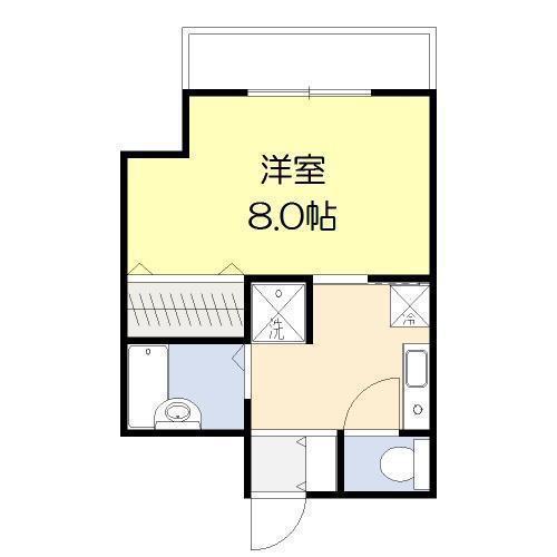 タイムズI(1DK/4階)の間取り写真