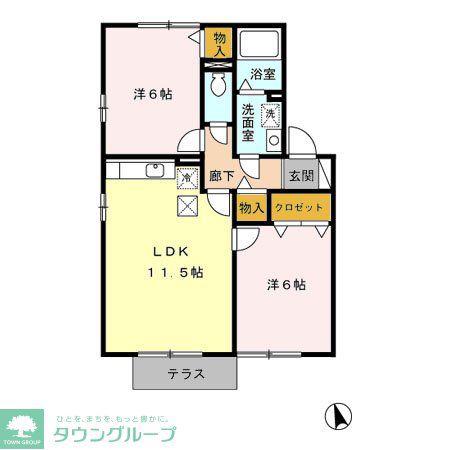 サンボナールIWAI(2LDK/1階)の間取り写真