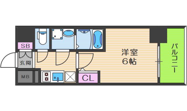 エスリード大阪ドームCERCA(1K/4階)の間取り写真