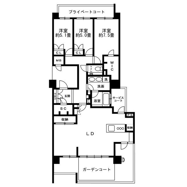 アイランドシティ・アクアコートI区7番館(4LDK/8階)の間取り写真