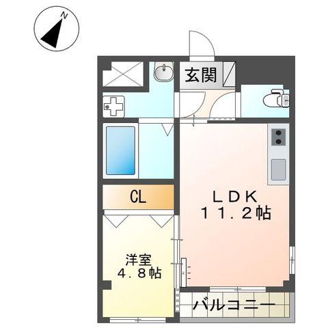 神戸市灘区下河原通4丁目マンション(1LDK/3階)の間取り写真