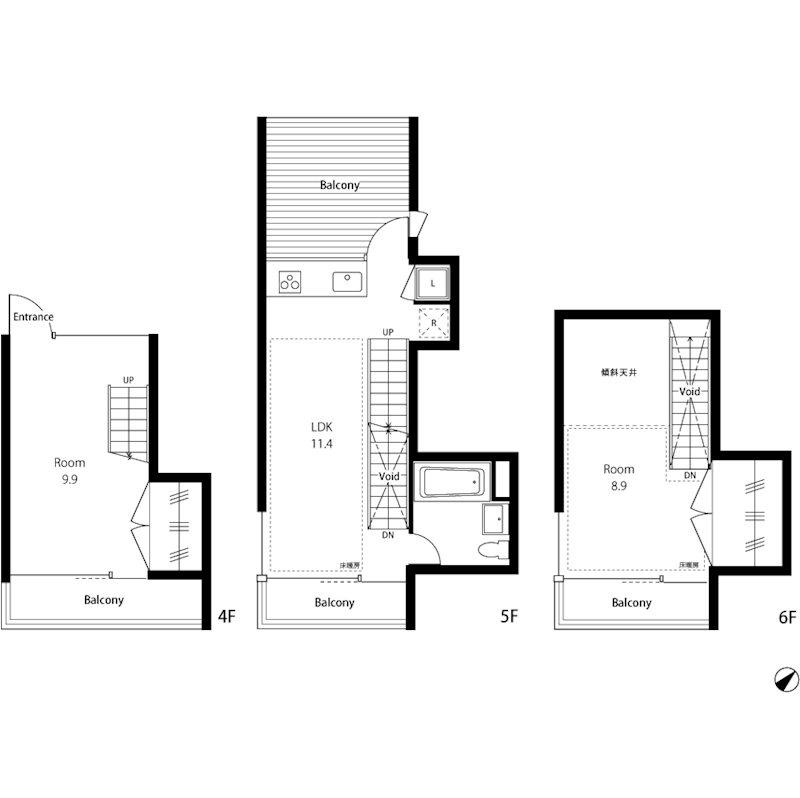 NEST(2LDK/4階)の間取り写真