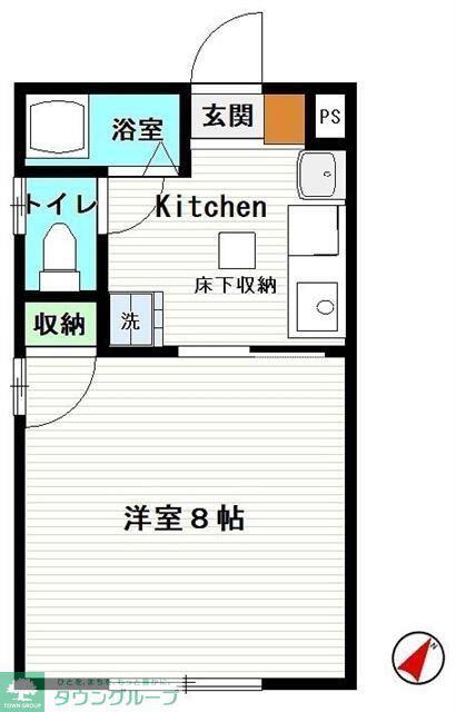 ハイツ西山(1K/1階)の間取り写真
