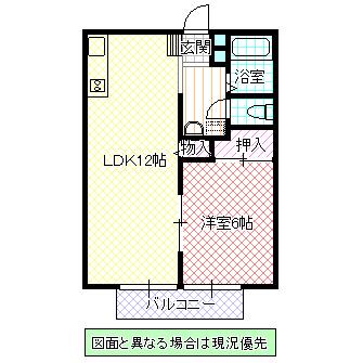 サンハイツ30 D(1LDK/2階)の間取り写真