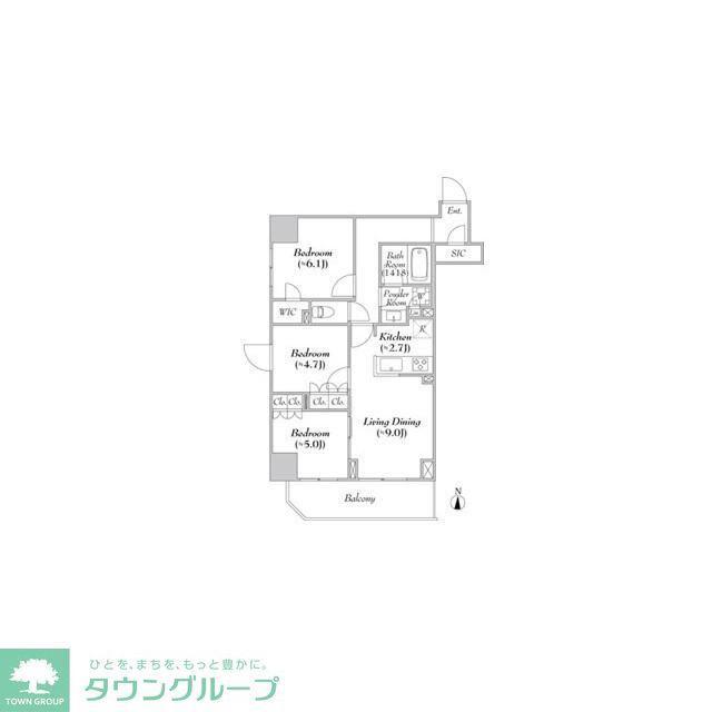 ASMACI MAISON両国II(3LDK/4階)の間取り写真