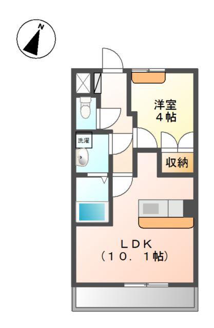 ヒール・コート(1LDK/1階)の間取り写真
