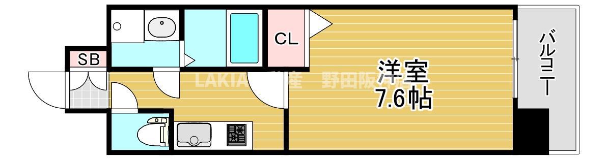 レジデンス塚本クラージュ(1K/2階)の間取り写真