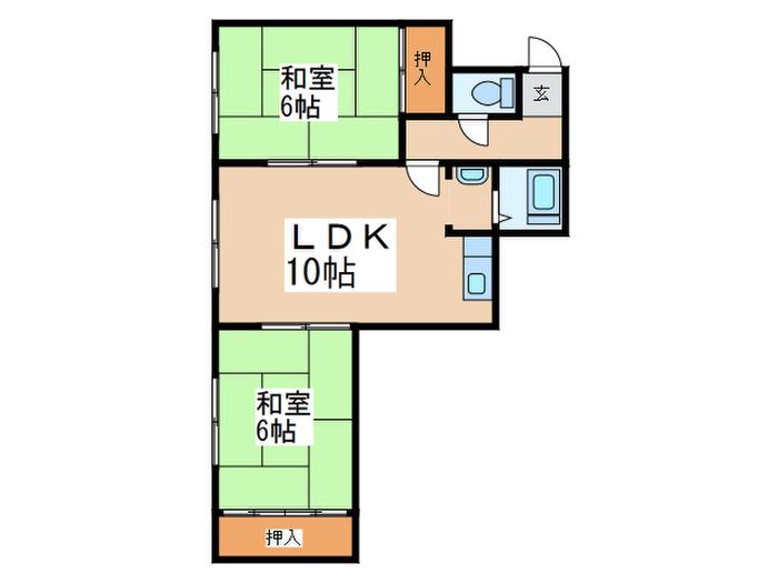 札南マンション(2LDK/2階)の間取り写真
