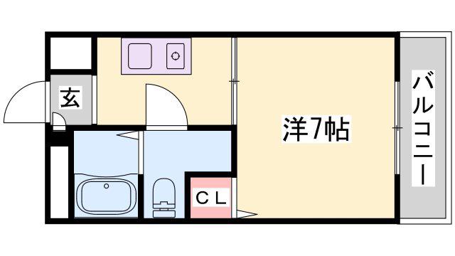 サンワプラザ福崎II(1K/2階)の間取り写真