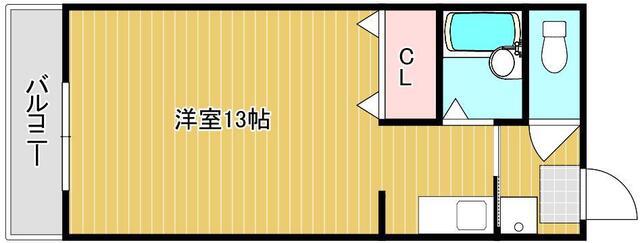 グランデヒル(ワンルーム/4階)の間取り写真