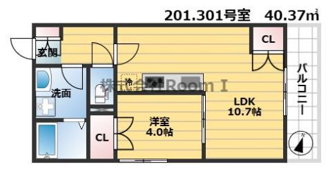 SILVER SWORD・旭化成ヘーベルメゾンHEBEL HAUS(1LDK/3階)の間取り写真