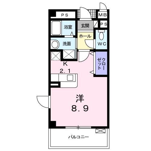 マーベラス(ワンルーム/3階)の間取り写真