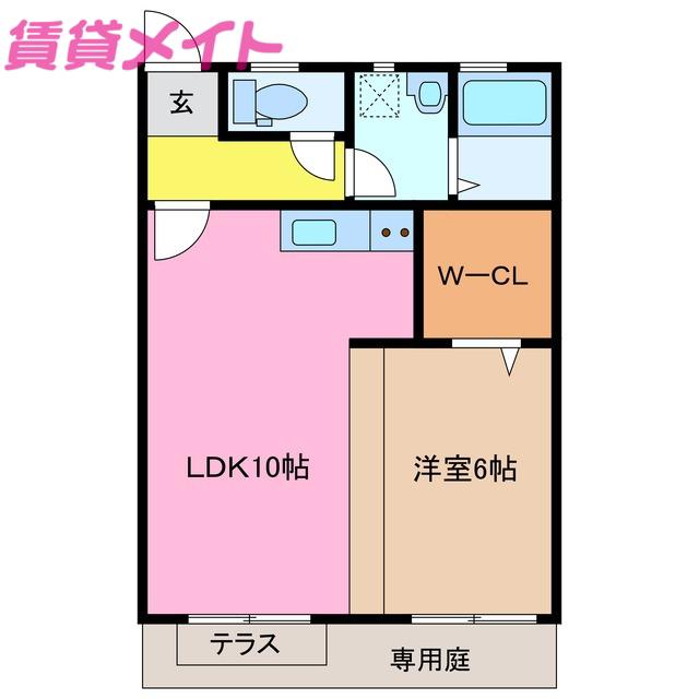 パインヒルズ(1LDK/1階)の間取り写真