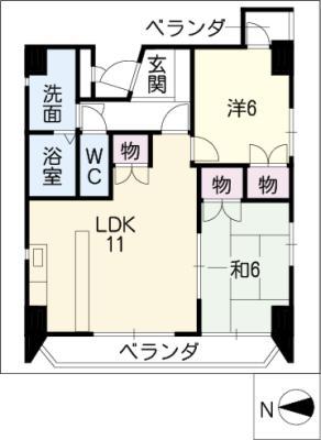 RESIDENCE 30(2LDK/2階)の間取り写真