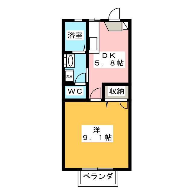 メゾン・ド・ルミエールB棟(1DK/1階)の間取り写真