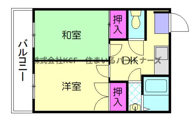 フォーサイト上津RENATUS(2DK/1階)の間取り写真