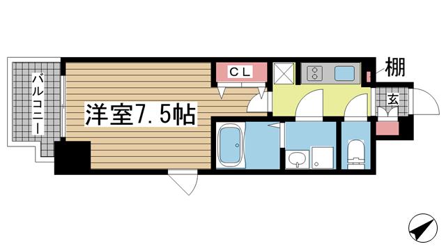レジュールアッシュ神戸元町(1K/10階)の間取り写真