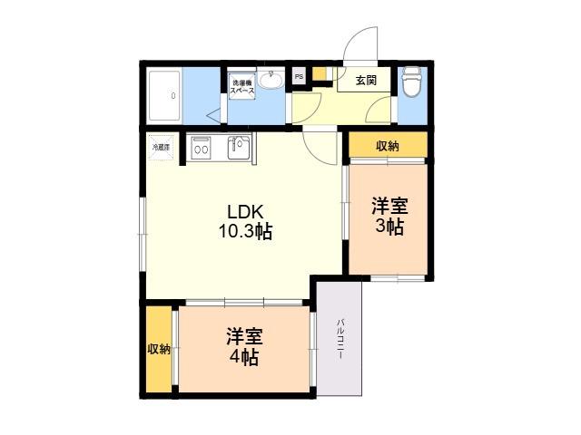 REVIVE南福岡(2LDK/3階)の間取り写真