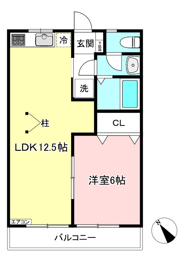 エル・ディ日吉(1LDK/2階)の間取り写真