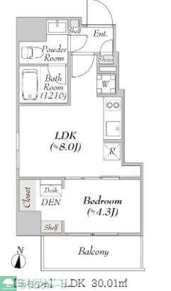 MYRIA RESIDENCE RYGOKU II(1LDK/9階)の間取り写真