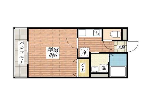 CASAESPERANZA(1K/2階)の間取り写真