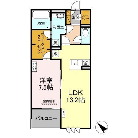 リシェスⅡ(1LDK/3階)の間取り写真