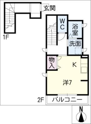アネックス本山南(ワンルーム/2階)の間取り写真