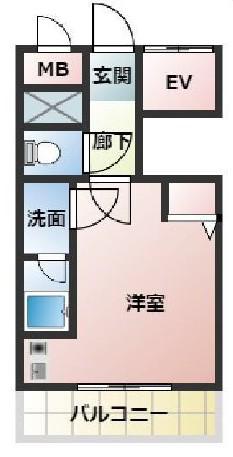 アルコプレイス(1K/5階)の間取り写真