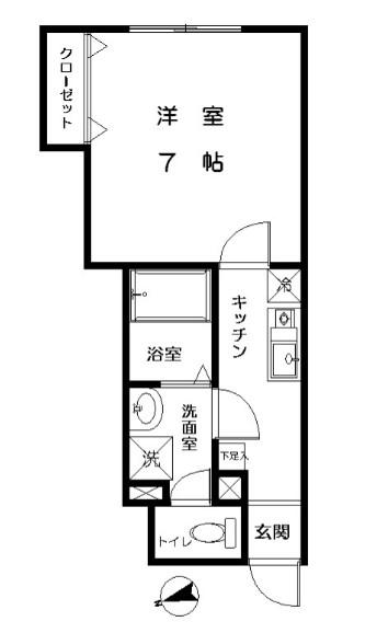 セピアコート(1K/1階)の間取り写真