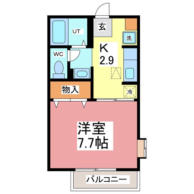 ローエル今宿I(1K/1階)の間取り写真