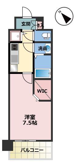 ミラージュパレスLOTUS LIFE(1K/8階)の間取り写真