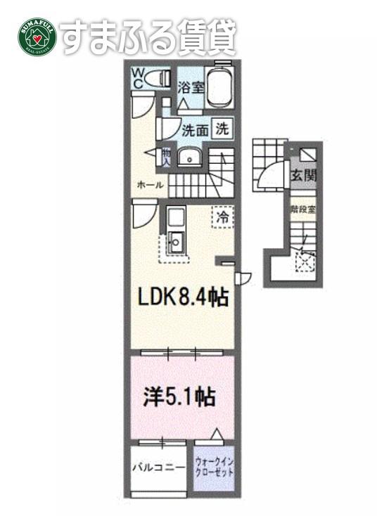 フラン アビタシオン(1LDK/2階)の間取り写真