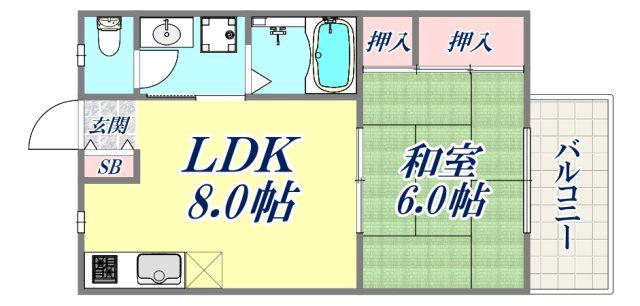 メゾン桜木A棟(1LDK/1階)の間取り写真