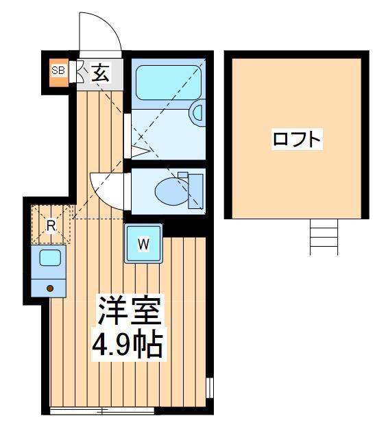 プライムテラス中央林間II(ワンルーム/1階)の間取り写真