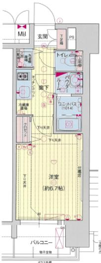 プレサンス名古屋STATIONルミアス(1K/10階)の間取り写真