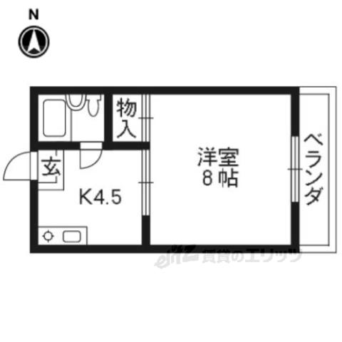 ハイツ福角(1K/1階)の間取り写真